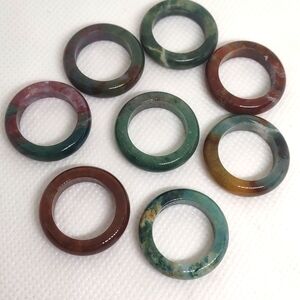 Colorful Moss Agate Bangle Ring